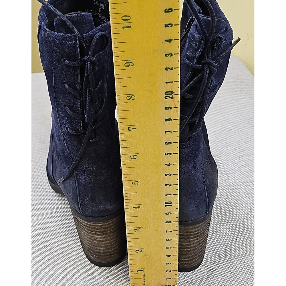 Bos & Co Barlow Deep Blue Suede Lace Up Ankle Boots Side Zip EU 42 US 11 New - Picture 10 of 16